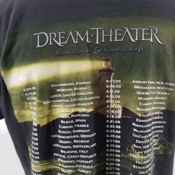 DREAM THEATER "Black Clouds & silver Linings" Concert MENS Tour T-Shirt XL 2009 - Picture 6 of 7